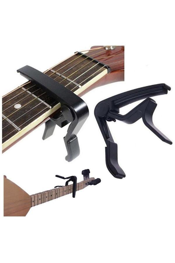 Gitar Ve Bağlama Için Metal Kapo (KELEPÇE) - Siyah Capo - Image 1