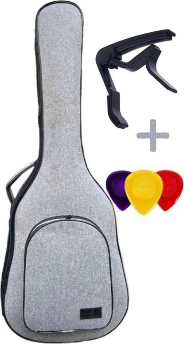 Klasik Gitar Çantası-kılıfı-kalın-gigbag-gri-siyahfitil-keten-su Geçirmez-gtrgriblack001 - Image 1