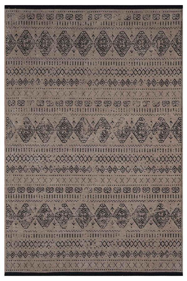 Gaia Bej Halı Yıkanabilir Kaymaz Taban Şönil Kilim Dokuma Pamuk Taban Kilim 10354 - Image 1