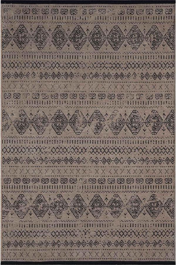 Gaia Bej Halı Yıkanabilir Kaymaz Taban Şönil Kilim Dokuma Pamuk Taban Kilim 10354 - Image 1
