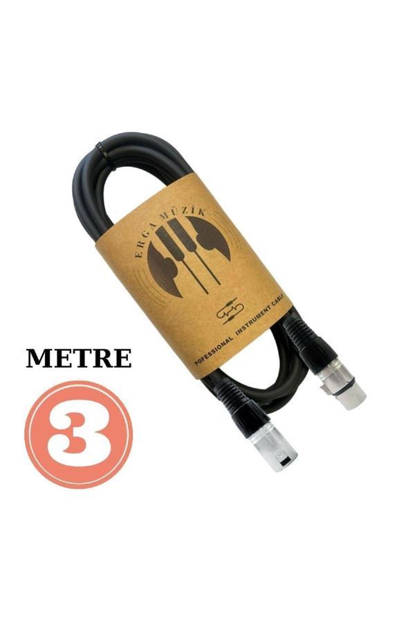 MİKROFON KABLOSU 3M STÜDYO CONDENSER MİKROFON KABLOSU XLR ERKEK /  XLR DİŞİ KONNECTOR KABLOSU - Image 1