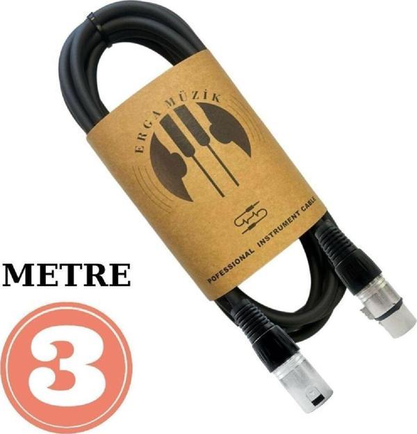MİKROFON KABLOSU 3M STÜDYO CONDENSER MİKROFON KABLOSU XLR ERKEK /  XLR DİŞİ KONNECTOR KABLOSU - Image 1