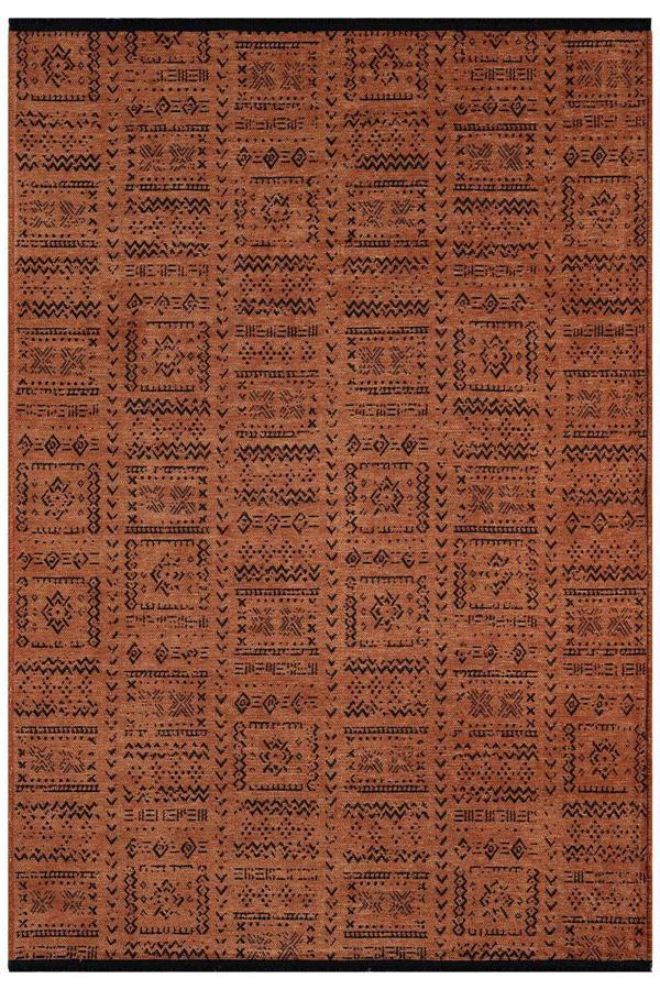 Gaia Kiremit Halı Yıkanabilir Kaymaz Taban Şönil Kilim Dokuma Pamuk Taban Kilim 10320 - Image 1