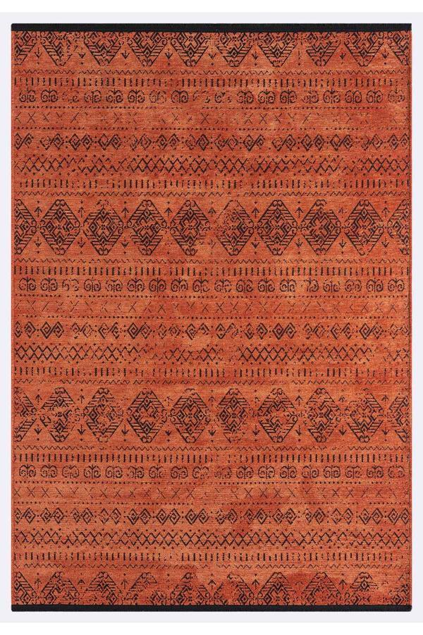 Gaia Kiremit Halı Yıkanabilir Kaymaz Taban Şönil Kilim Dokuma Pamuk Taban Kilim 10322 - Image 1