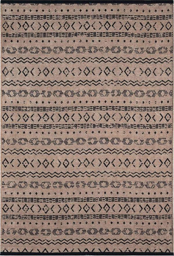 Gaia Bej Halı Yıkanabilir Kaymaz Taban Şönil Kilim Dokuma Pamuk Taban Kilim 10351 - Image 1