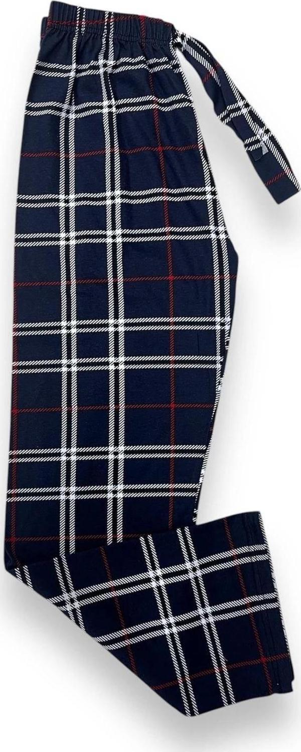 Ekose Desenli Beli Lastikli Unisex Pijama Altı - Image 1