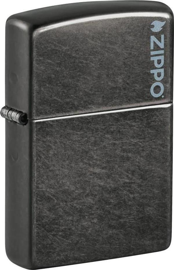 Zippo Classic Grey Logo Dizayn Çakmak - Image 1