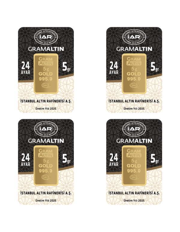 20 GRAM 24 AYAR İAR GRAMALTIN ( 5gr x 4 Adet ) - Image 1