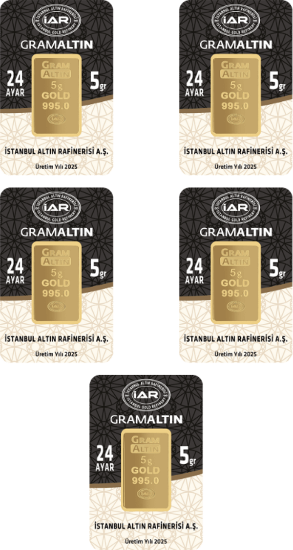 25 GRAM 24 AYAR İAR GRAMALTIN ( 5gr x 5 Adet ) - Image 1