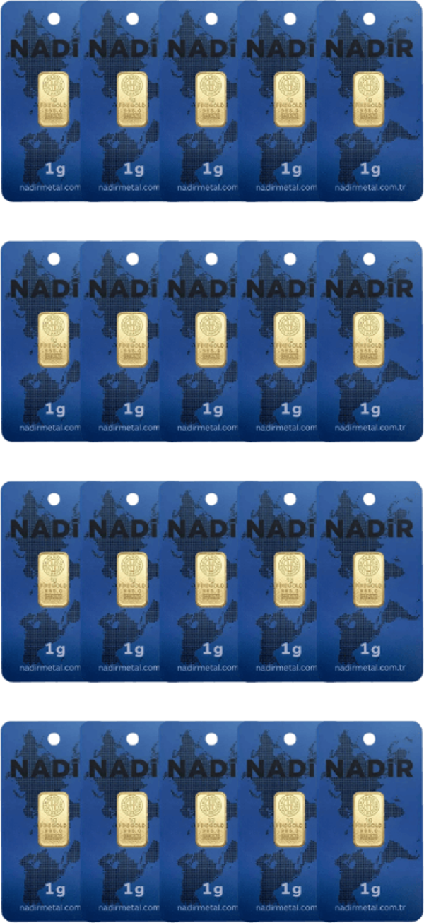 NadirGold 20 Gr Külçe Altın ( 1gr x 20 Adet ) - Image 1