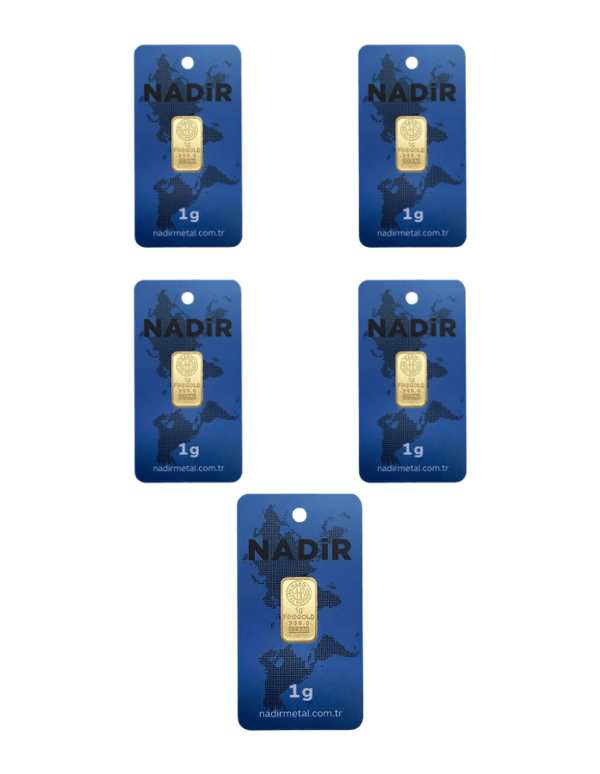 NadirGold 5 Gr Külçe Altın ( 1gr x 5 Adet ) - Image 1