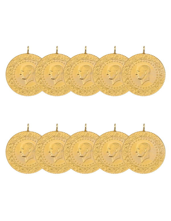 10 Adet Eski Tarihli Yarım Altın - Image 1