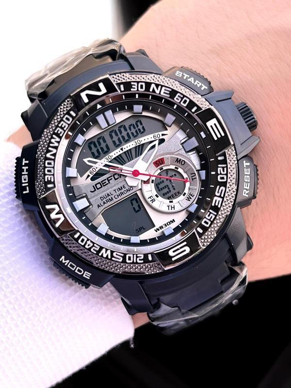 Joefox Çelik Kordon Dijital Ve Analog 2 Yıl Garantili 3 Atm Suya Dayanıklı Erkek Kol Saati JOE1.LC04 - Image 1