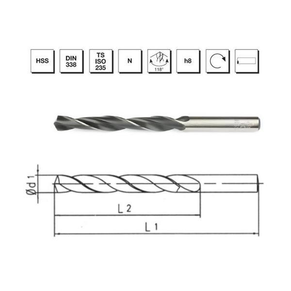 MTE Makina Takım 5.7 mm HSS DIN 338 Silindirik Saplı Matkap Ucu Haddeli - B00000010570 - Image 1