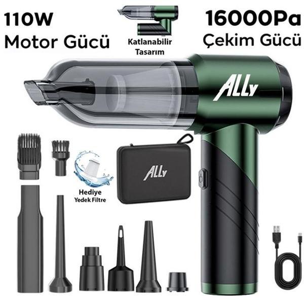 ALLY ST-6670PLUS 16000pa Güçlü Portatif 3 Kademeli Tasinabilir Vakumlu Kablosuz Üflemeli Mini Araç Süpürgesi - Image 1