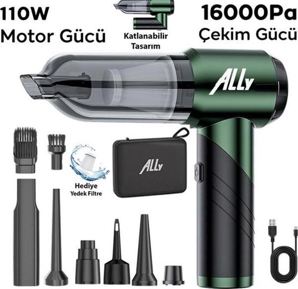 ALLY ST-6670PLUS 16000pa Güçlü Portatif 3 Kademeli Tasinabilir Vakumlu Kablosuz Üflemeli Mini Araç Süpürgesi - Image 1