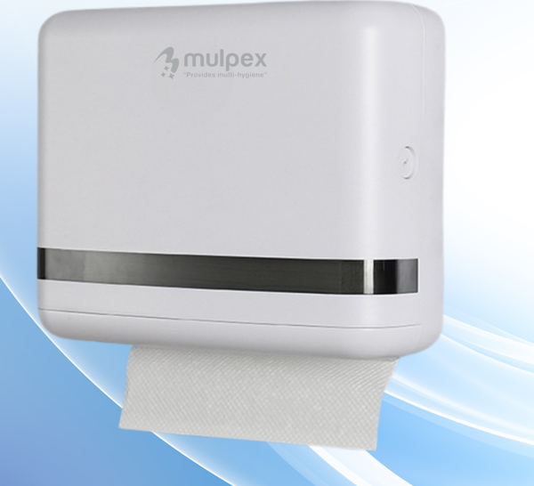 Mulpex Beyaz Duvara Monte Z Katlamalı Kağıt Havlu Dispenseri | Premium ABS Gövde, Anahtarlı Kilit, Vidalı & Yapışkan Montaj - Image 1