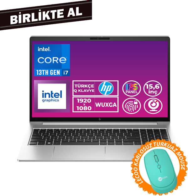 HP ProBook 450 G10 i7-1355U 16GB 512GB SSD 15.6" FHD Freedos + Mouse 969H2ET 040 - Image 1