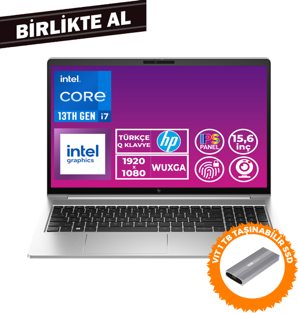 HP ProBook 450 G10 i7-1355U 16GB 512GB SSD 15.6" FHD Freedos + VIT 1 TB SSD 969H2ET 041 - Image 1