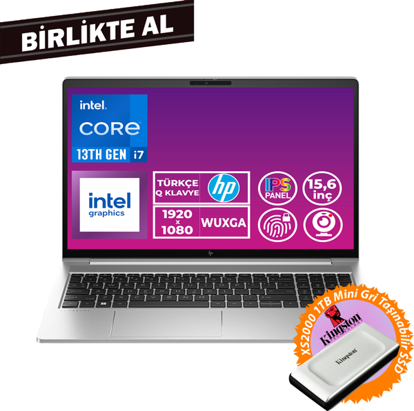 HP ProBook 450 G10 i7-1355U 16GB 512GB SSD 15.6" FHD W11P + XS2000 1 TB SSD 969H2ET 054 - Image 1