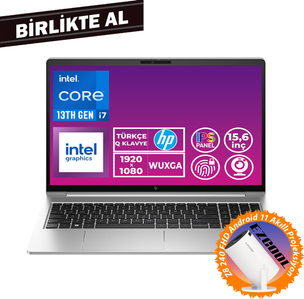 HP ProBook 450 G10 i7-1355U 24GB 1TB SSD 15.6" FHD Freedos + Projeksiyon 969H2ET 044 - Image 1