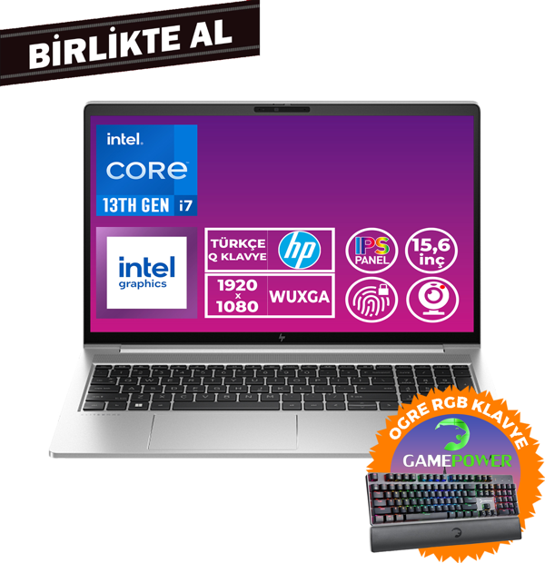HP ProBook 450 G10 i7-1355U 32GB 1TB SSD 15.6" FHD W11P + Gaming Klavye 969H2ET 057 - Image 1