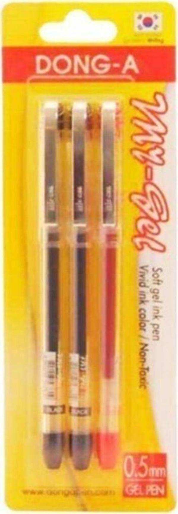 Dong-A My-Gel Iğne Uçlu Kalem 3'Lü  Mavi Blister 0,5 Mm. - Image 1