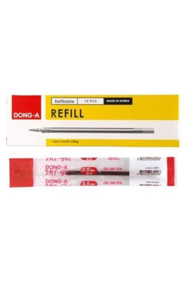 Dong-A My-Gel Refill 0.5 Iğne Uçlu Kalem Yedeği 1 Kutu (12 Adet) – Kırmızı - Image 1