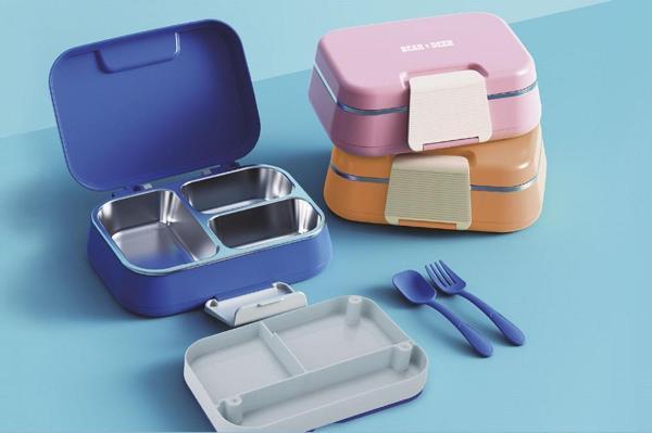 B&d BD-BES002 Tek Katlı Üç Bölmeli Mavi Çelik Beslenme Kabı - Image 1