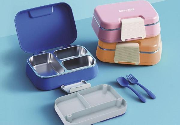 B&d BD-BES002 Tek Katlı Üç Bölmeli Mavi Çelik Beslenme Kabı - Image 1