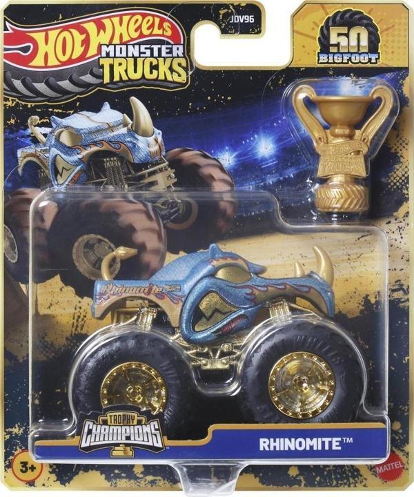 Hot Wheels JDV96 Monstr Trucks BIG FOOT TROPHY ŞAMPİYONLARI TEKLİ ARABA - RHINOMITE JDW03 - Image 1