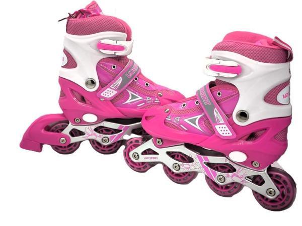 Vardem Işıklı Ayarlanabilir (Alıştırma ve Sıralı) Paten M (34-37) (Pembe) - Image 1