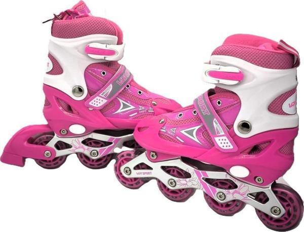 Vardem Işıklı Ayarlanabilir (Alıştırma ve Sıralı) Paten M (34-37) (Pembe) - Image 1