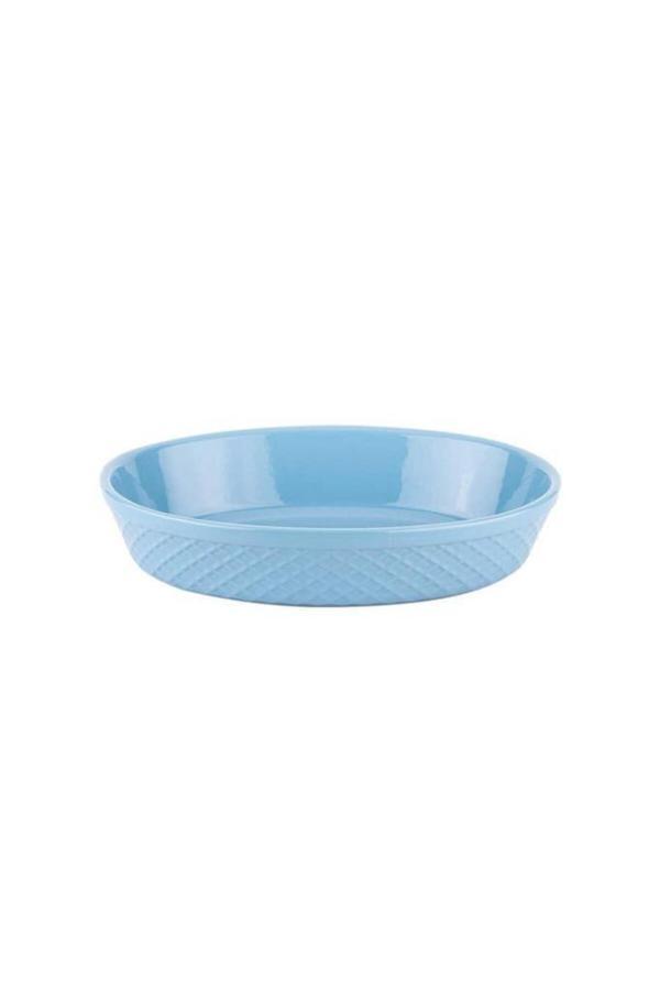 Tantitoni Mavi Diamond Seramik Oval Fırın Kabı 28x18.5x6 cm - Image 1
