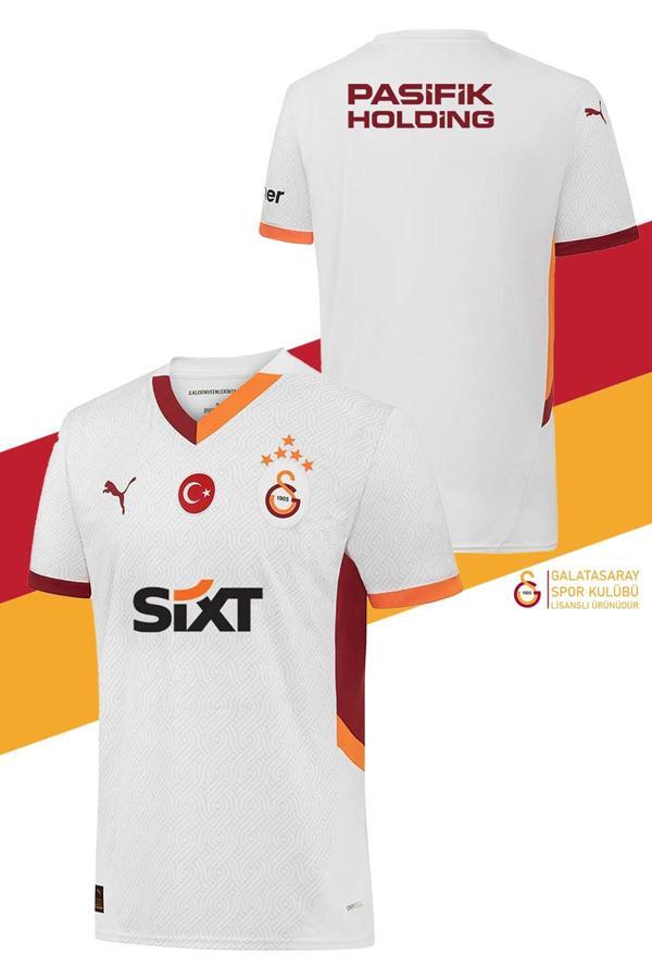 Galatasaray Orijinal Lisanslı 2024/25 5 Yıldızlı Beyaz Deplasman Forma - Image 1