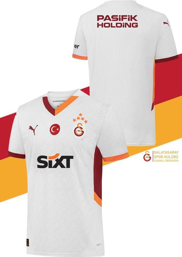 Galatasaray Orijinal Lisanslı 2024/25 5 Yıldızlı Beyaz Deplasman Forma - Image 1
