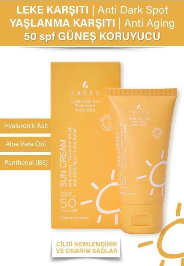 Freez Leke ve Yaşlanma Karşıtı 50+ Spf Koruyucu Güneş Kremi 50 - Image 1