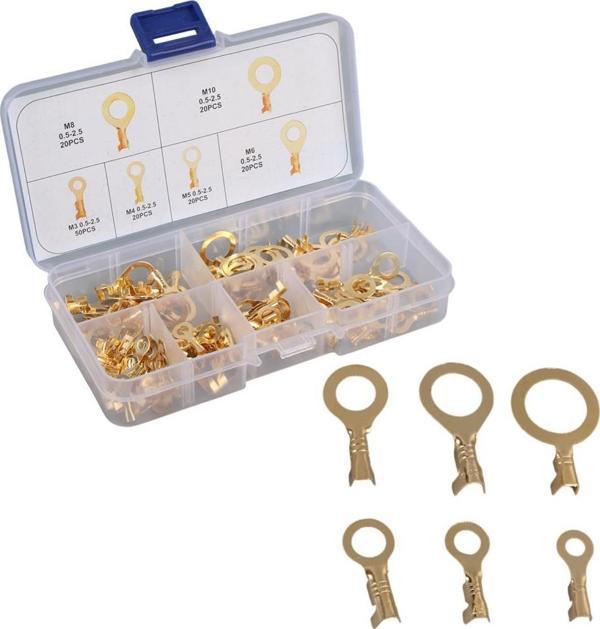 Ayt Powermaster PM-29114 Topraklama Kablo Pabuç Seti 6 Çeşit 150 Parça Kablo Ucu Soket M10-M8-M6-M5-M4-M3 - Image 1