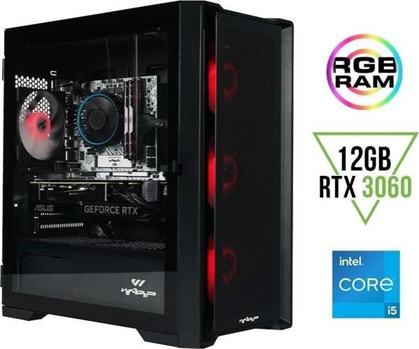Warp Optima Intel Core i5 11400F 16GB 512GB SSD RTX3060 Freedos Masaüstü Bilgisayar - Image 1