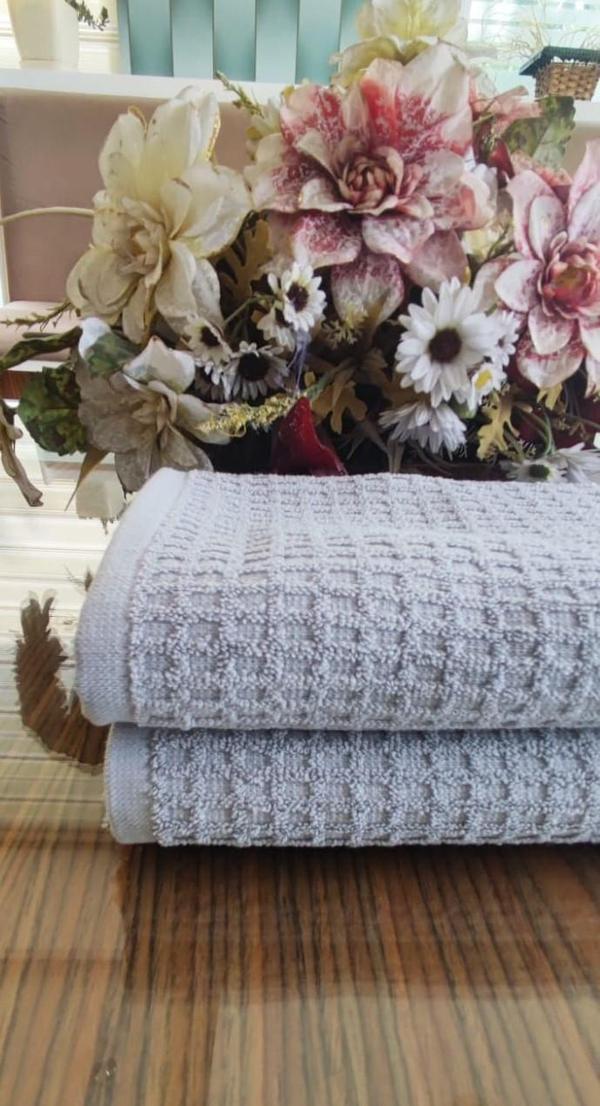 (2.Lİ GRİ SET) Dekoratif %100 Pamuk 50X75cm. El ve Yüz Havlusu ,Mutfak Havlusu, Temizlik Bezi - Image 1