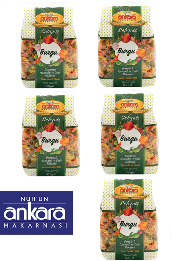 Nuh'un Ankara Makarna Sebzeli Burgu 350 Gr x 5 Adet - Image 1