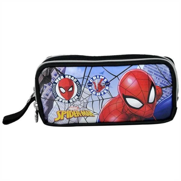 Spiderman Lianslı Kalem Çantası - Çift Fermuarlı Kalemlik - Image 1