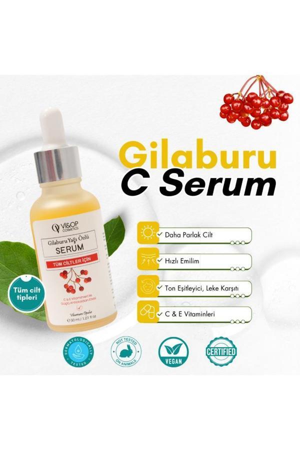 Vi&Op Cosmetics Gilaburu Yağı Özlü Gözaltı Morluk Giderici, Leke Karşıtı, Cilt Aydınlatıcı C Serum - Image 1