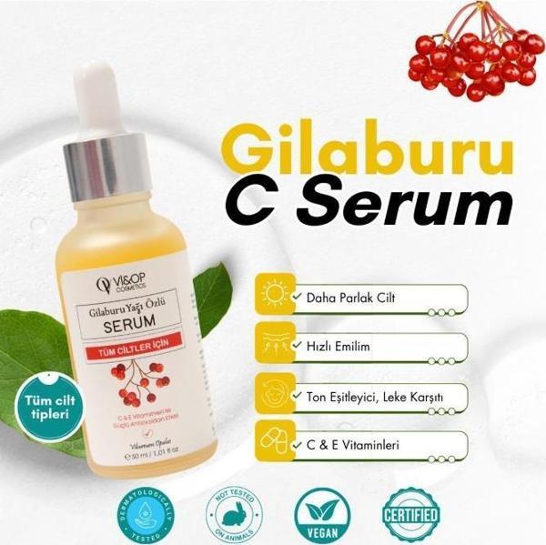 Vi&Op Cosmetics Gilaburu Yağı Özlü Gözaltı Morluk Giderici, Leke Karşıtı, Cilt Aydınlatıcı C Serum - Image 1