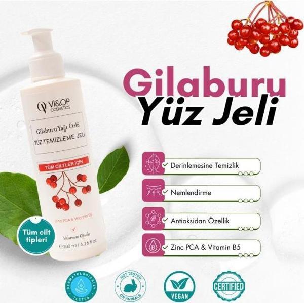 Vi&Op Cosmetics Gilaburu Yağı Özlü Yüz Temizleme Jeli - Image 1