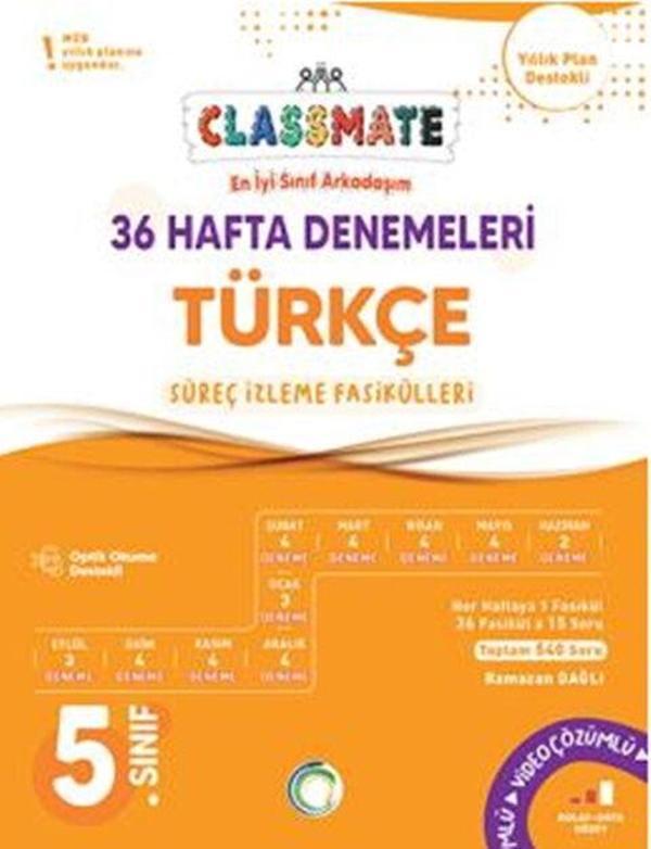 Okyanus Yayınları 5. Sınıf Türkçe Classmate 36 Hafta Denemeleri - Okyanus Eğitim - Image 1