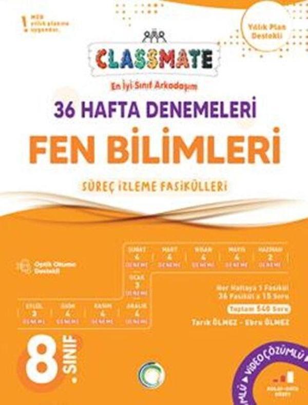Okyanus Yayınları 8. Sınıf Fen Bilimleri Classmate 36 Hafta Denemeleri - Okyanus Eğitim - Image 1
