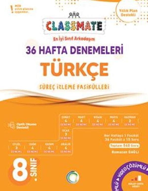 Okyanus Yayınları 8. Sınıf Türkçe Classmate 36 Hafta Denemeleri - Okyanus Eğitim - Image 1