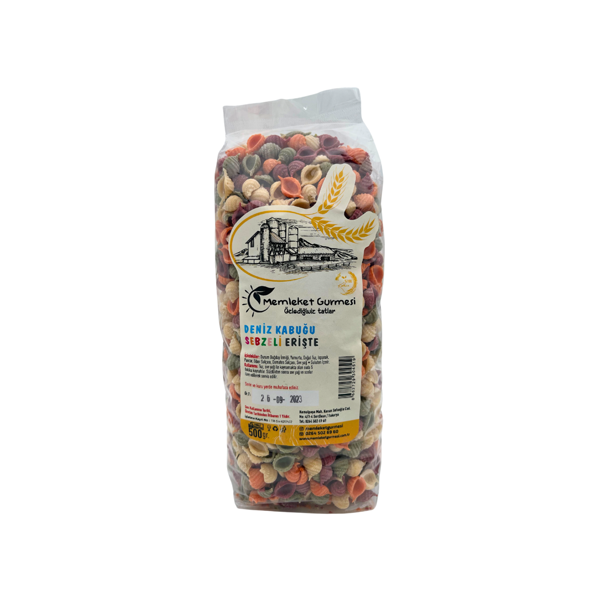 Ev Yapımı Deniz Kabuğu Sebzeli Erişte 500 gr MG - Image 1