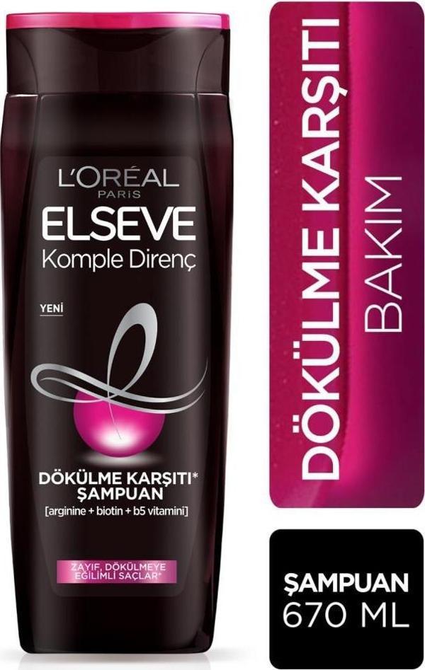 L'Oréal Paris Elseve Komple Direnç Dökülme Karşıtı Şampuan 670 ml - Image 1
